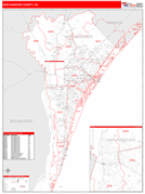 New Hanover County, NC Digital Map Red Line Style